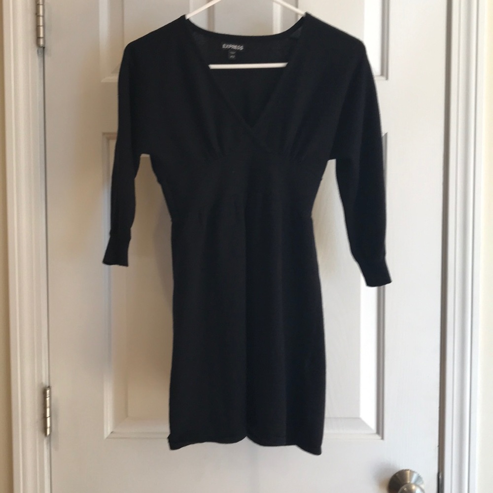 Black mini sweater dress